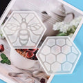 2pcs Bee Honeycomb Crystal Epoxy Coaster Mold Set