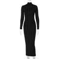 Elegant Rhinestone Slim Fit Turtleneck Dress for Ladies